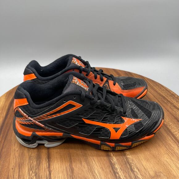 Mizuno Wave Lightning RX3 Shoes Womens 8 Black Orange Running Comfort Walking - Picture 1 of 8
